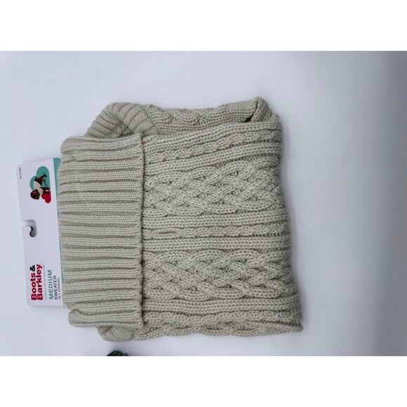 Boots & Barkley Cream cable Knit Turtleneck Dog Sweater & collar Size medium - Picture 5 of 7